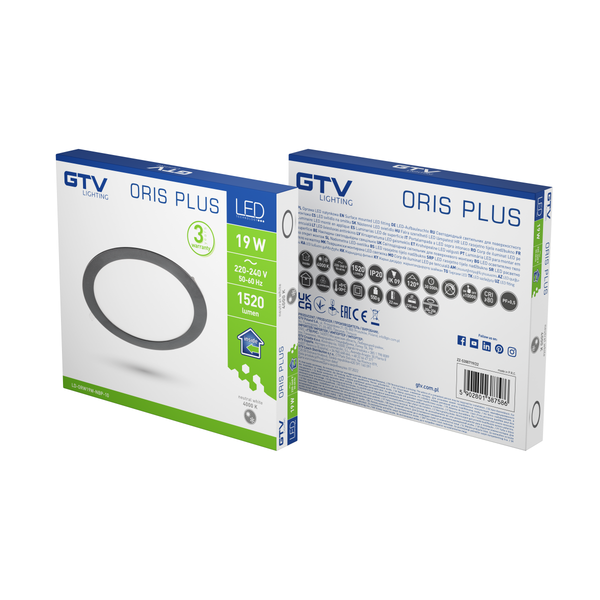 LED luminaire ORIS PLUS, 19 W, 1520 lm, IP20, AC220-240V, 50/60 Hz, 120°, 4000K, recessed, black image 3