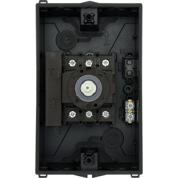 P1-32/I2/SVB-SW/HI11 Main switch, P1, 32 A, surface mounting, 3 pole, 1 N/O, 1 N/C, STOP function, With black rotary handle and locking ring, Lockable in the 0 (Off) posit image 23