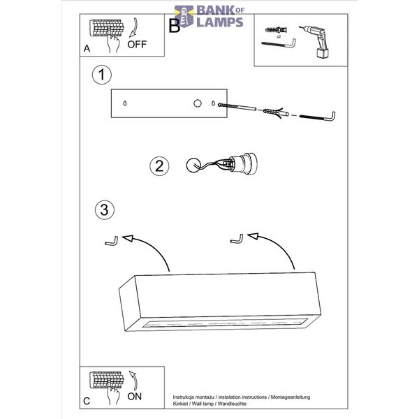 CERAMIC WALL LAMP VEGA GREY E27 1X60W IP20 image 3