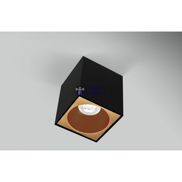 PLAFONIERA LED ESSENZA QUBE NERA/GOLD D image 1