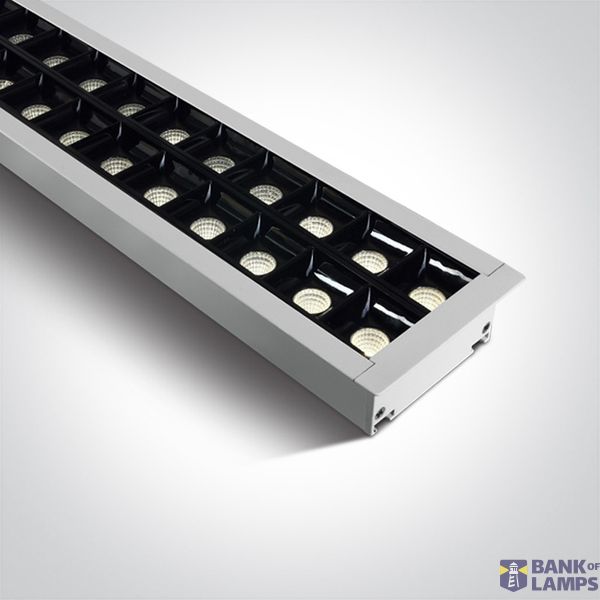 WHITE RECESSED 96pcs SPOTS UGR17 40W CW 1300mm 34deg 230V DARK LIGHT image 2