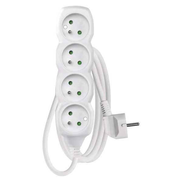 Extension Cord 1.5 m / 4 sockets / white / PVC / 1 mm2 image 1