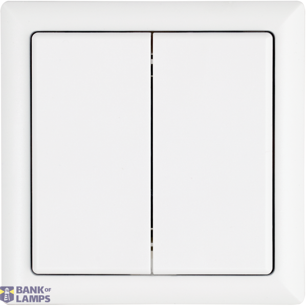 Wireless flat pushbutton polar white mat without battery or wire, with flat rocker and flat double rocker image 1