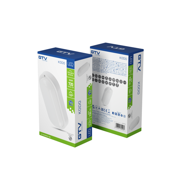 LED luminaire KODO, 8 W, 720 lm, AC175-260V, 4000K, PF>0.5, Ra≥80, IP54, IK08, oval, white image 2