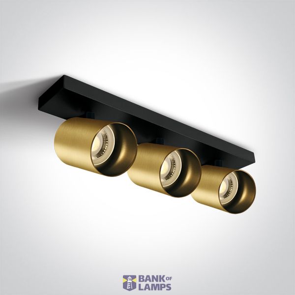 BRUSHED BRASS GU10 3x10W DARK LIGHT image 1