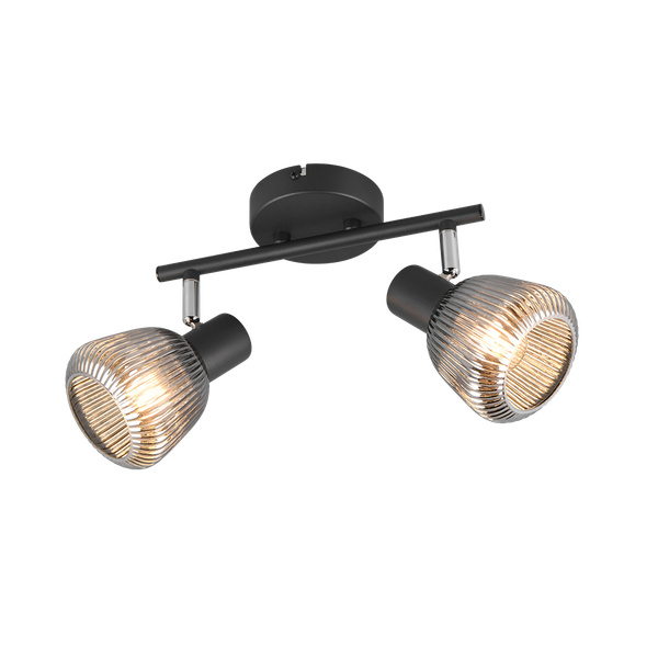 Tarifa spot 2-pc E14 matt black/chrome plated image 1