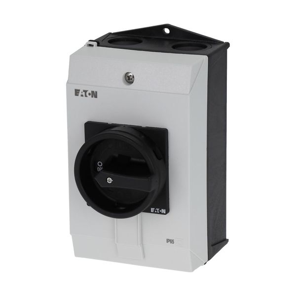 Main switch, P1, 40 A, surface mounting, 3 pole, 1 N/O, 1 N/C, STOP function, With black rotary handle and locking ring, Lockable in the 0 (Off) posit image 6
