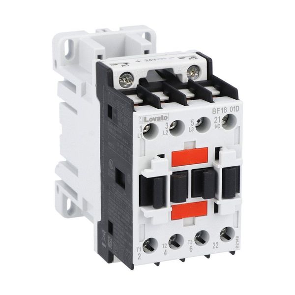 Three-pole contactor, IEC operating current Ie (AC3) = 18A, DC coil, 48VDC, 1NC auxiliary contact image 1