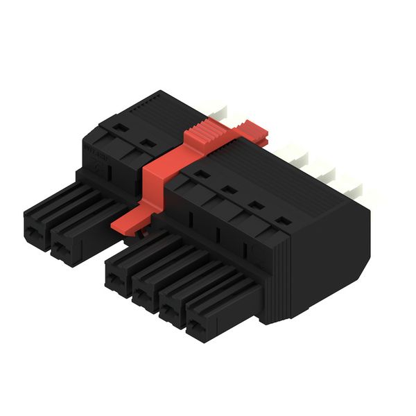 PCB plug-in connector, female plug, 7.62 mm, Number of poles: 6, 180°, PUSH IN with actuator, Clamping range, max. : 6 mm², Box image 2