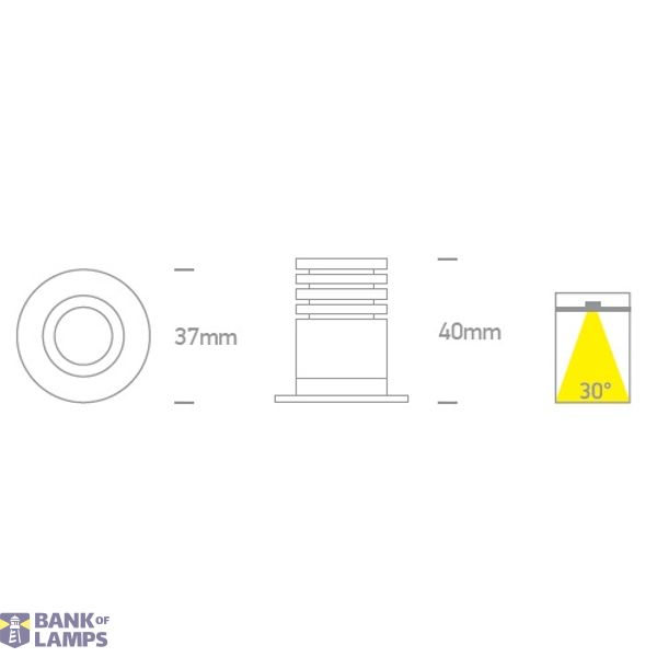 BLACK LED 2W WW 700mA IP65 DARK LIGHT image 4