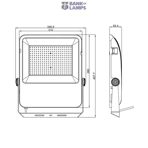 Capri LED Basic 200W 22000lm 4000K asymmetric IP65 black image 4