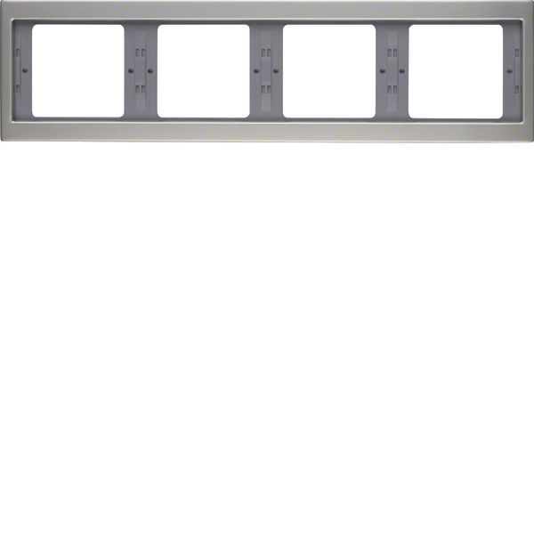 Frame 4gang hor., K.5, stainless steel, metal matt finish image 1