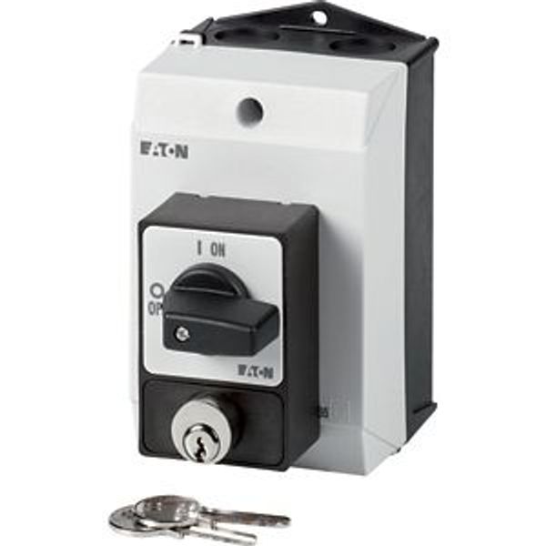 T0-2-1/I1/SVA(A) ON-OFF switches, T0, 20 A, surface mounting, 3 pole, with black thumb grip and front plate, Cylinder lock SVA image 4