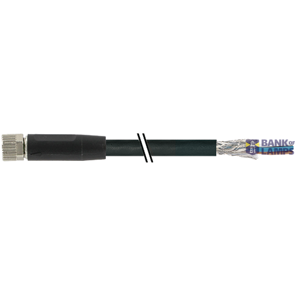 M8 female 0° A-cod. with cable shielded PUR 4x0.34 bk UL/ 0.75m image 2