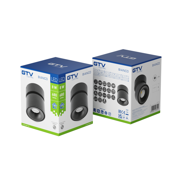 LED luminaire BIANCO, 8 W, 680 lm, 4000K, IP20, round, black image 3