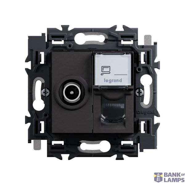 Tv telenet + RJ45 UTP category 6 socket dark image 2