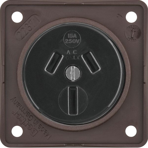 sock. outl. w. earth cont. AUSTRALIA 15A, screw term, Int. mod. ins.,  image 1