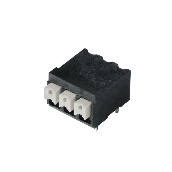Printed circuit board terminals, 3.81 mm, Number of poles: 7, 90°, Solder pin length (l): 3.5 mm, black, PUSH IN with actuator, Clamping range, max. : 1.5 mm², Tube image 1