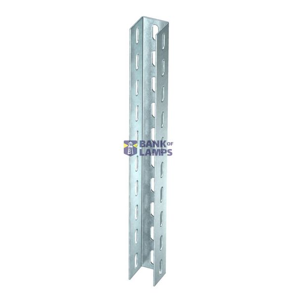 U support 3-sided perforated 50x50x500 Steel Hot-dip galvanised 85 µm  image 1
