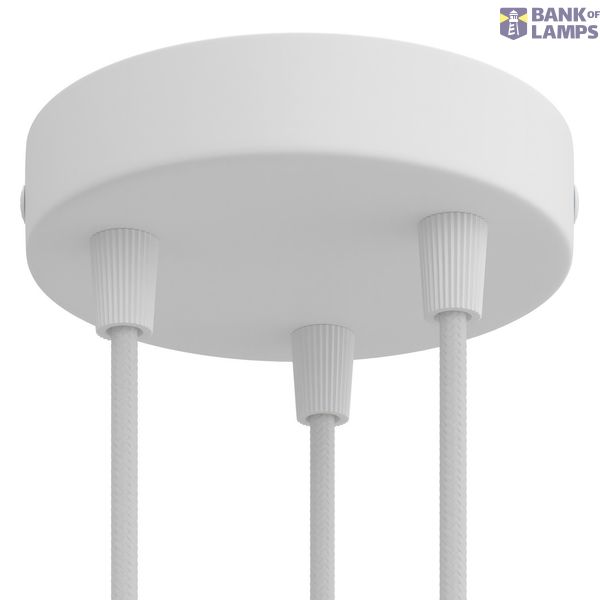 Cylindrical metal 3-hole ceiling rose kit image 1