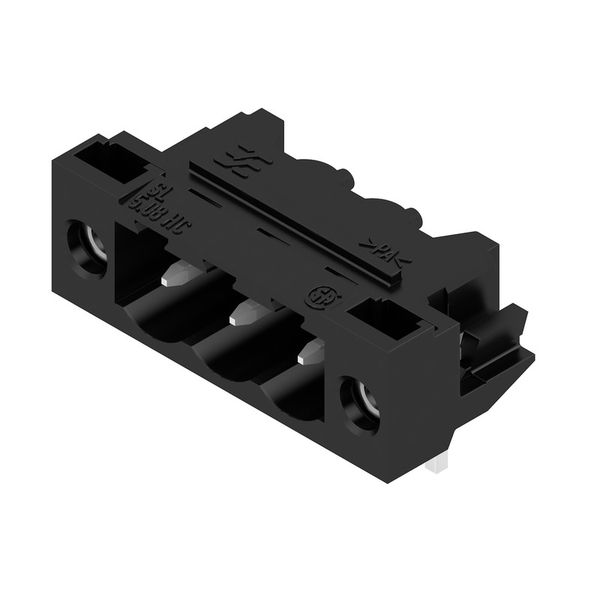 PCB plug-in connector, male header, Solder flange, THT solder connection, 5.08 mm, Number of poles: 3, 90°, Solder pin length (l): 3.2 mm, tinned, black, Box image 2