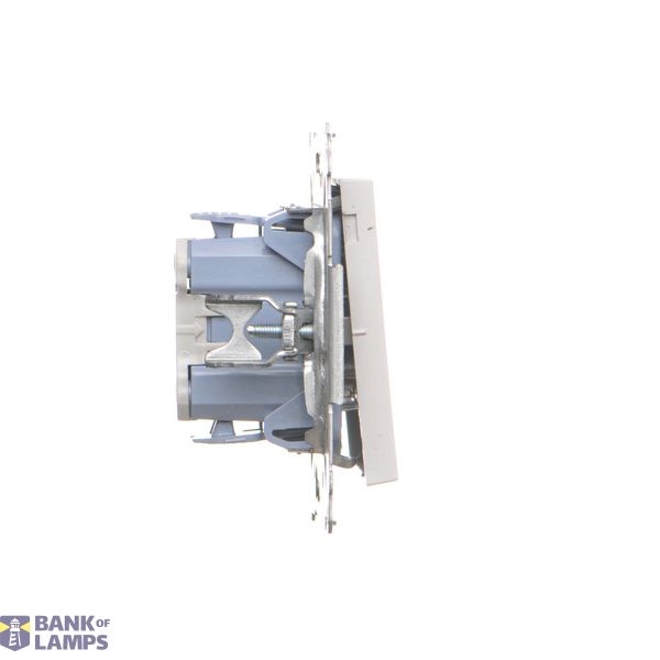 Double socket outlet with earthing for IP44 version with frame seal, without shutters, (module), Simon 24, IP20/IP44, 16A, champagne matt, Flap color: Same as a cover image 1