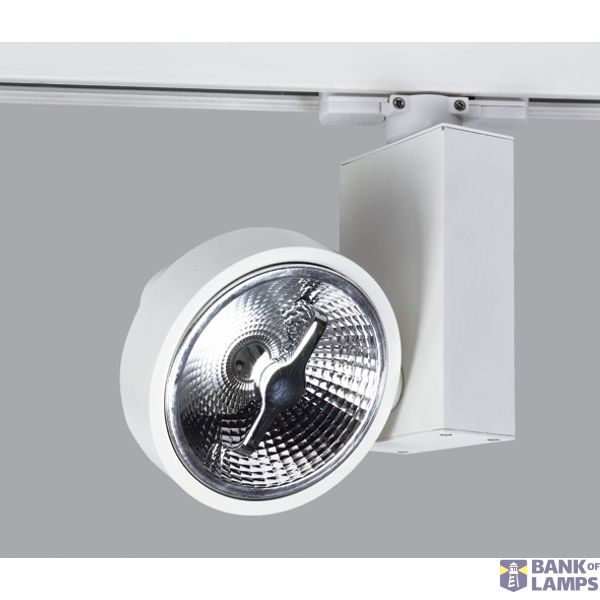WHITE R111 GU10 50W TRACK SPOT 100-240V image 1