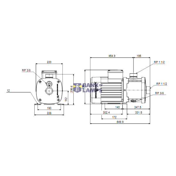 Horizontal multistage pump CM 10-6 A-R-I-E-AQQE F-A-A-N 400Y image 2