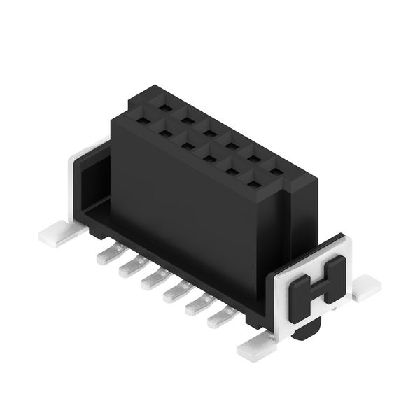 PCB plug-in connector, female header, SMD solder connection, Pitch in mm (P): 1.27 mm, Number of poles: 12, 180°, Tape image 2