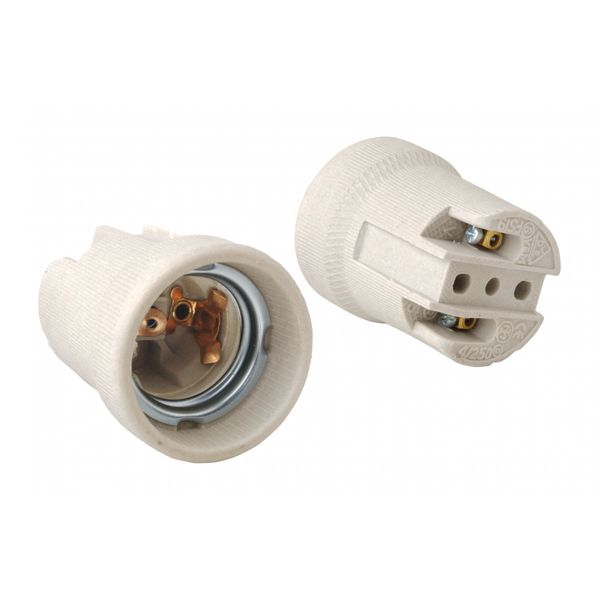 Ceramic socket E27, white image 1