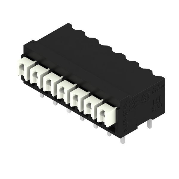 Printed circuit board terminals, 3.50 mm, Number of poles: 7, 90°, Solder pin length (l): 3.5 mm, black, PUSH IN with actuator, Clamping range, max. : 1.5 mm², Tube image 1