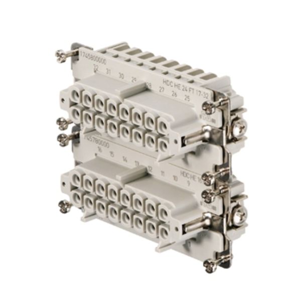 HDC insert, Female, 500 V, 16 A, Number of poles: 16, Tension-clamp connection, Size: 6 image 1