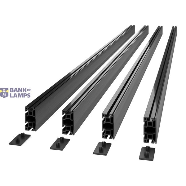 Frame Extrusion and End Cover Black image 2