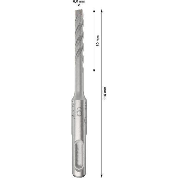 Hammer drill bit SDS-plus-5X 6 x 50 x 110 mm 10 pcs. image 2