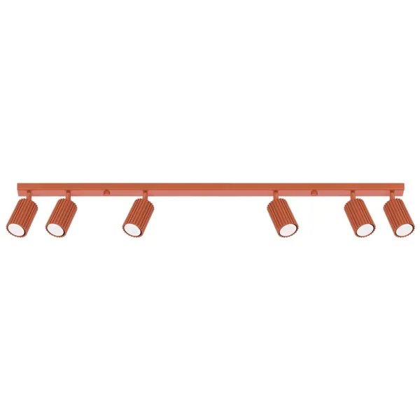 REFLECTORS ON A LONGITUDINAL CEILING STRIP IN RED COLOUR 6XGU10 CARBON image 1