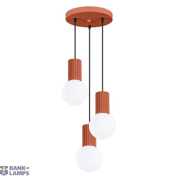 Pendant lamp HALO 3P red ochra image 1
