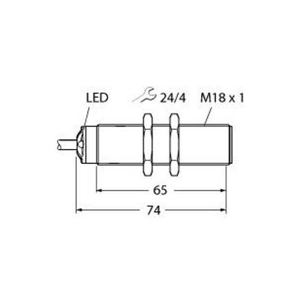Ultrasonic Sensor Diffuse Mode Sensor   RU50U-S18-LU8X image 1
