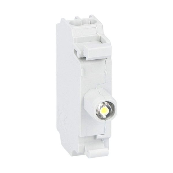 LED integrated lamp-holder, steady light Ø22mm Platinum series, spring-clamp termination, 185...265VAC. White image 1
