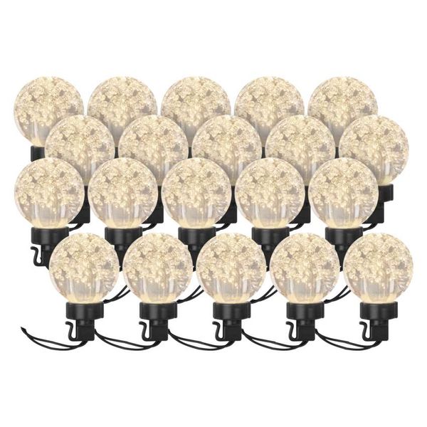 LED light chain – 20x party bulbs, 7.6 m, outdoor and indoor, warm white image 1