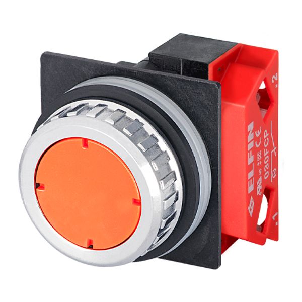 Push-button with guard, orange, N.C. image 1