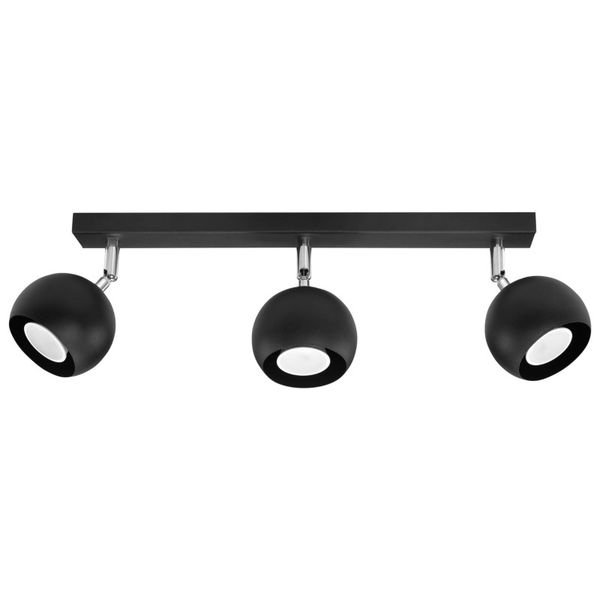 CEILING LAMP OCULARE 3 BLACK GU10 3X40W IP20 image 1