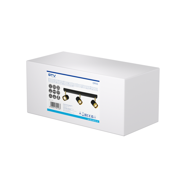 Ceiling luminaire ORIO, IP20, max. 50 W, 3*GU10, round, black image 2