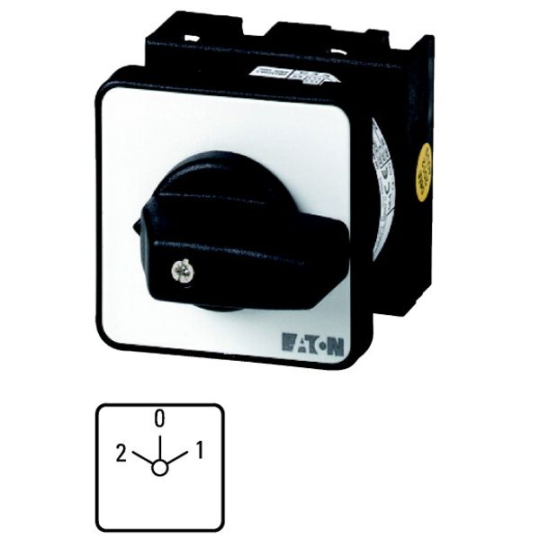 T0-1-15421/EZ Changeoverswitches, T0, 20 A, centre mounting, 1 contact unit(s), Contacts: 2, 45 °, maintained, With 0 (Off) position, 2-0-1, Design number 15421 image 1