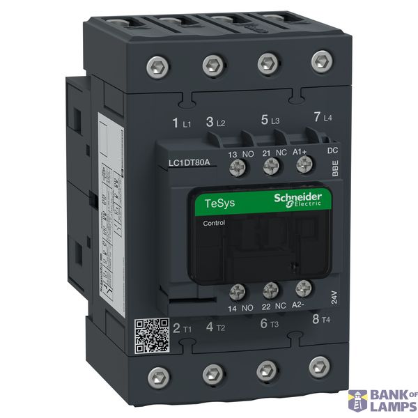 CONTACTOR 4P 80A NO+NC 24-60V ACDC LV image 1