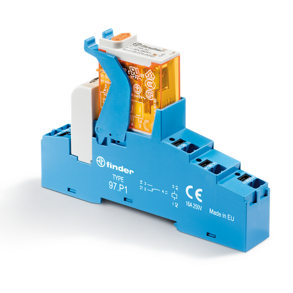 Rel. interface Mod. Push-IN 1CO 16A/24VDC/Agni+Au/LED/diode (4C.P1.9.024.5050) image 1
