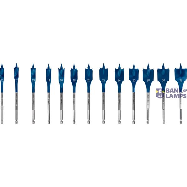 EXPERT Self Cut Speed Spade Drill Bit Set 1/12/13/14/16/18/2/22/24/25/28/3/32 mm 13-pc image 1