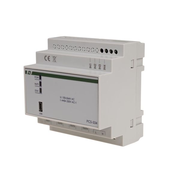Sequential, pulse-time controller, 4-channel, 24Ã·230V AC/DC, setting from 1s to 100h; MAX-PCS-534 image 1