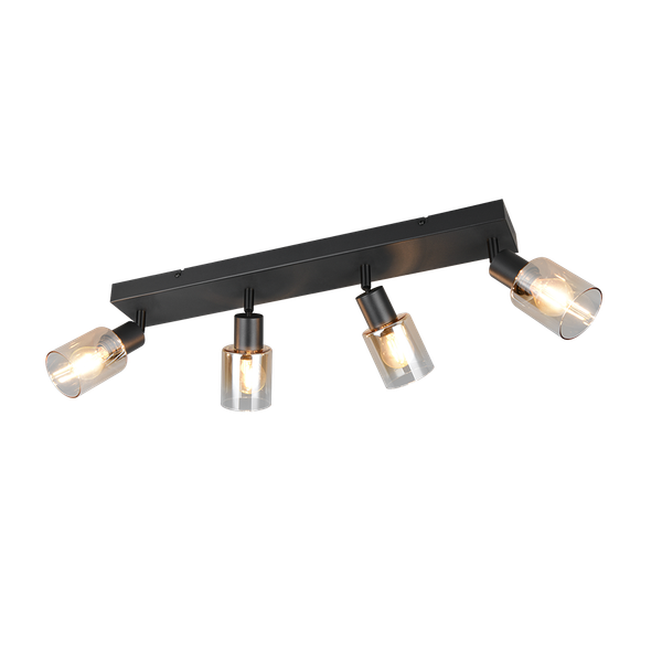 Cadiz spotlight 4-pc E14 matt black/amber image 1