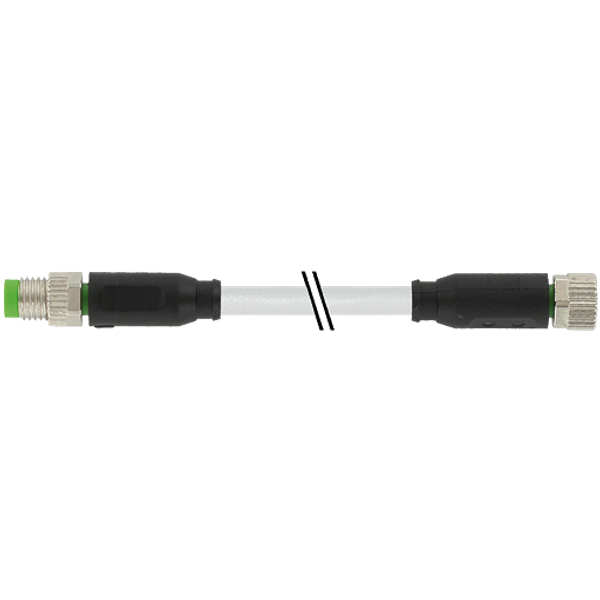 M8 male 0° / M8 female 0° A-cod. PUR 3x0.25 gy UL/CSA+drag 1.6m image 1