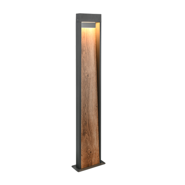 Salmon LED pole lamp 60 cm wood/anthracite image 1
